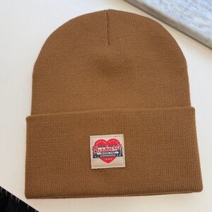 Carhartt Tan Cuffed Beanie with Logo Patch